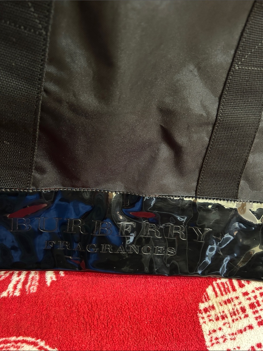 Burberry Black Duffel Bag with Glossy Trim